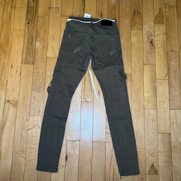 THRT panther cargo jeans green men's 28 - Picture 3 of 5